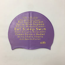 Load image into Gallery viewer, Duda &quot;Eat. Sleep. Swim.&quot; (Symbols) Swim Cap