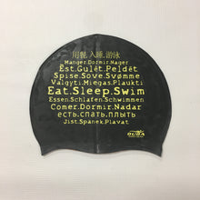 Load image into Gallery viewer, Duda &quot;Eat. Sleep. Swim.&quot; (Symbols) Swim Cap